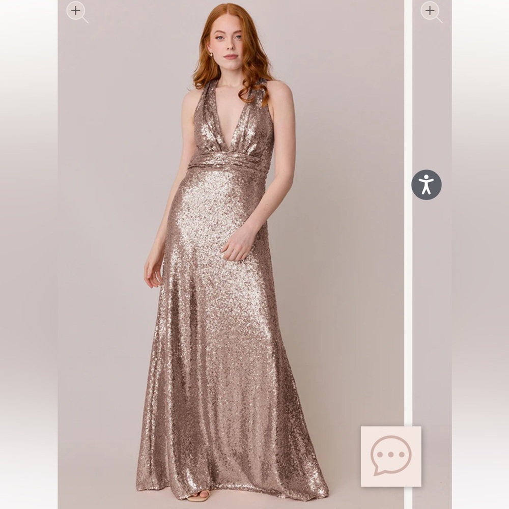 Revelry Dylan Sequin Dress in Matte Champagne Size 12